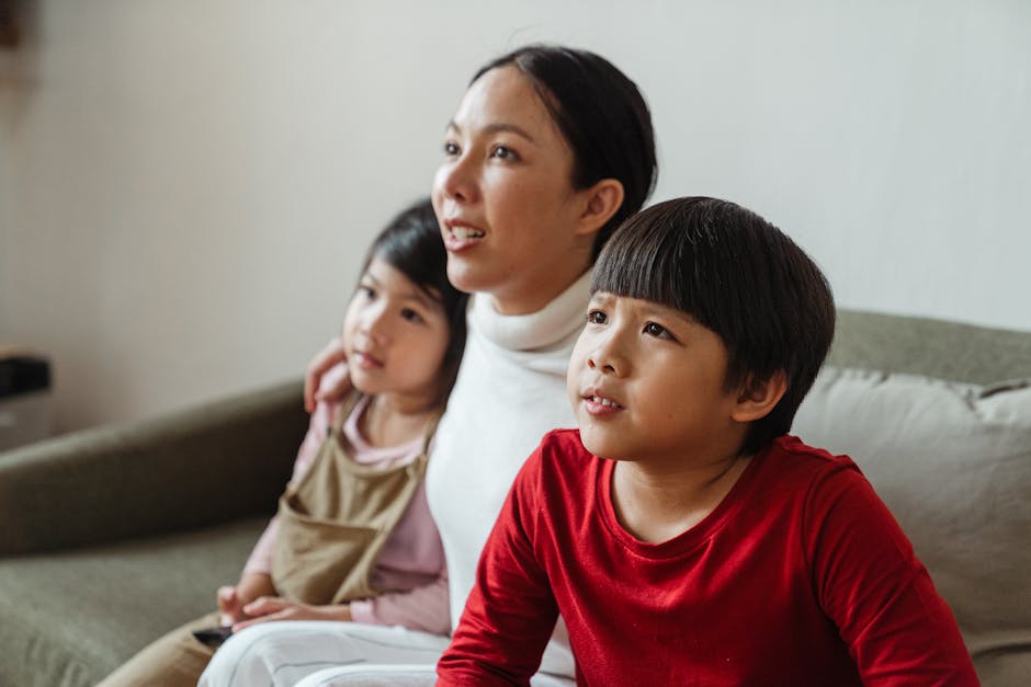 Family Watching Television